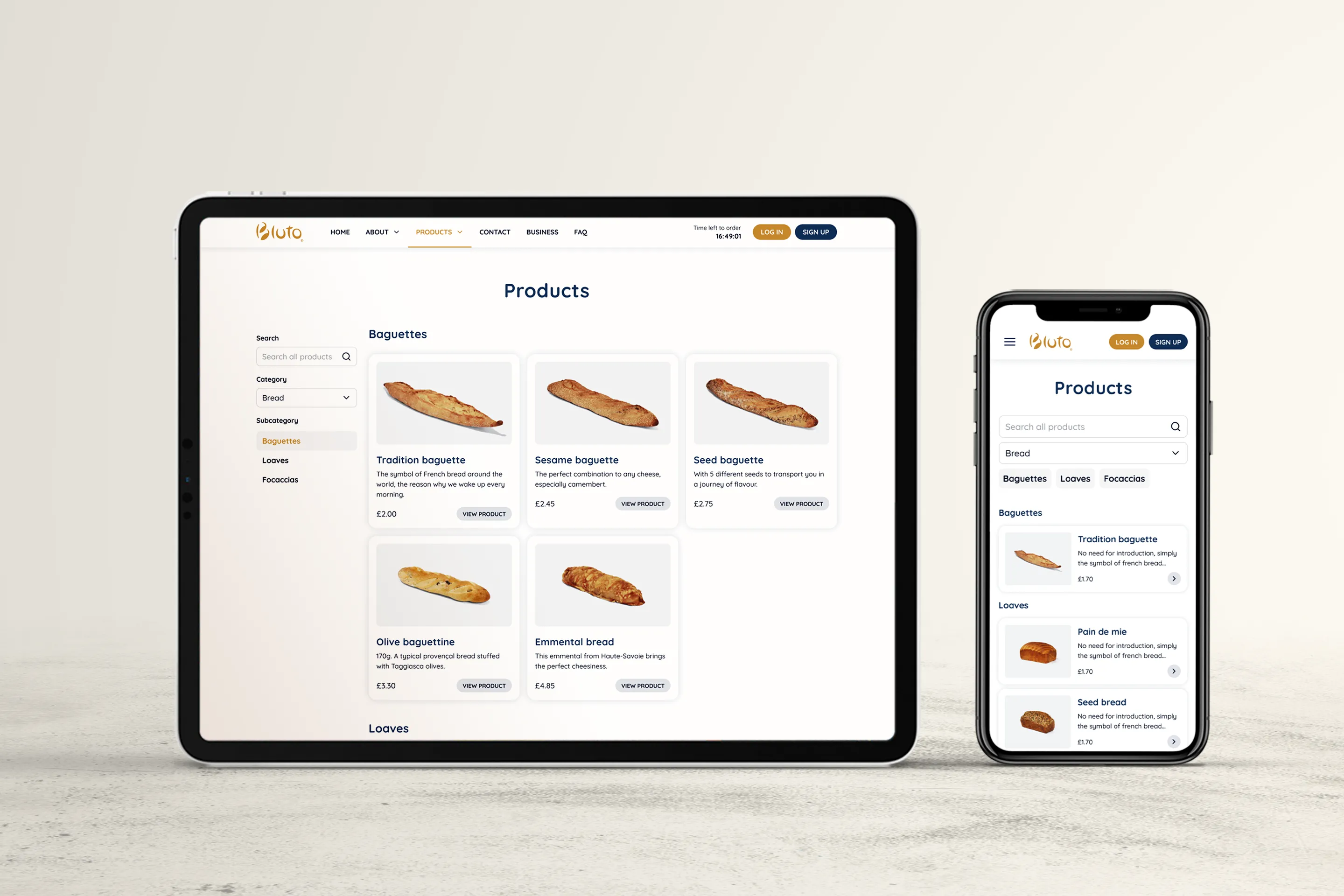 Bluto mockup category page