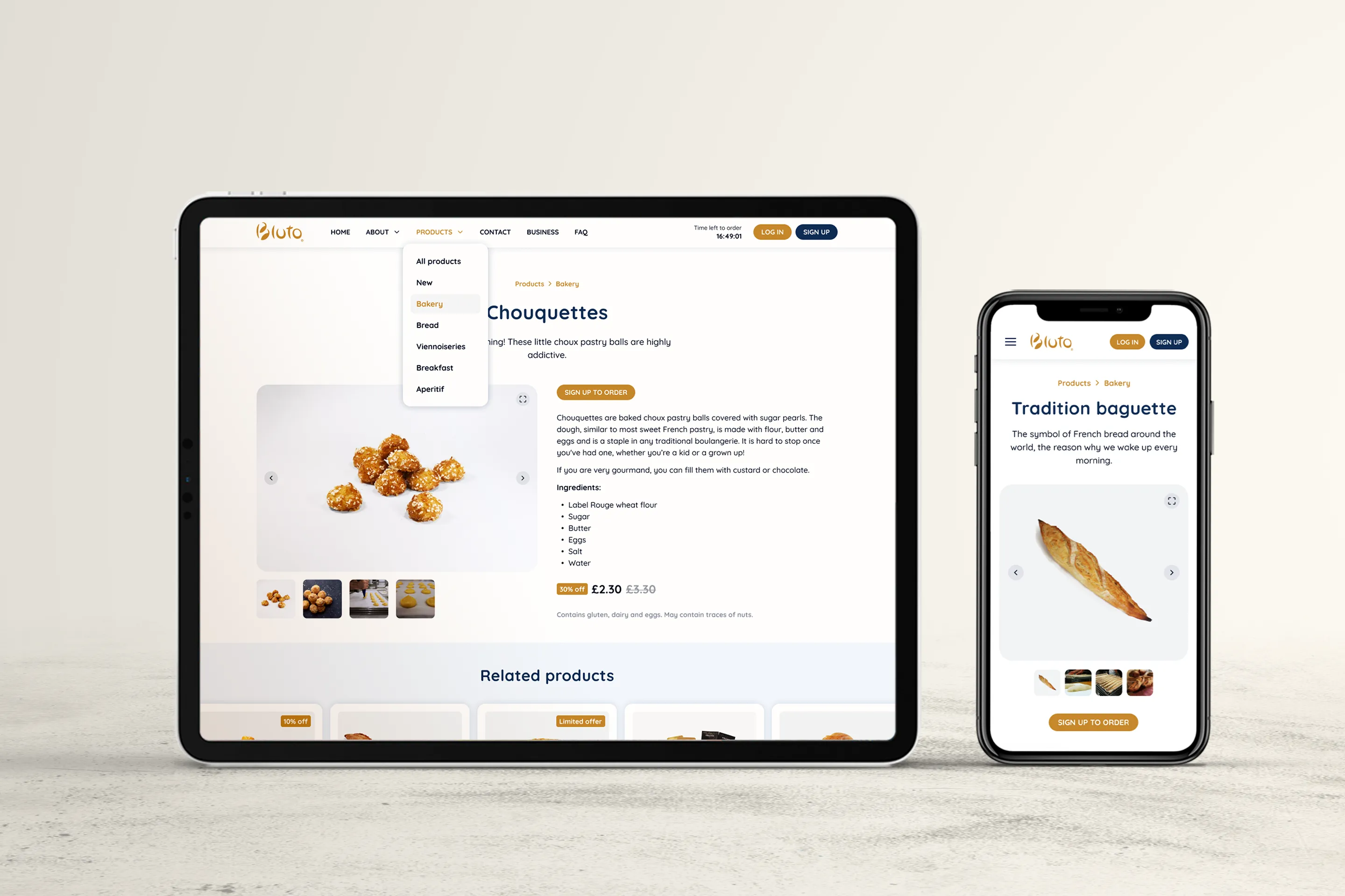 Bluto mockup product page