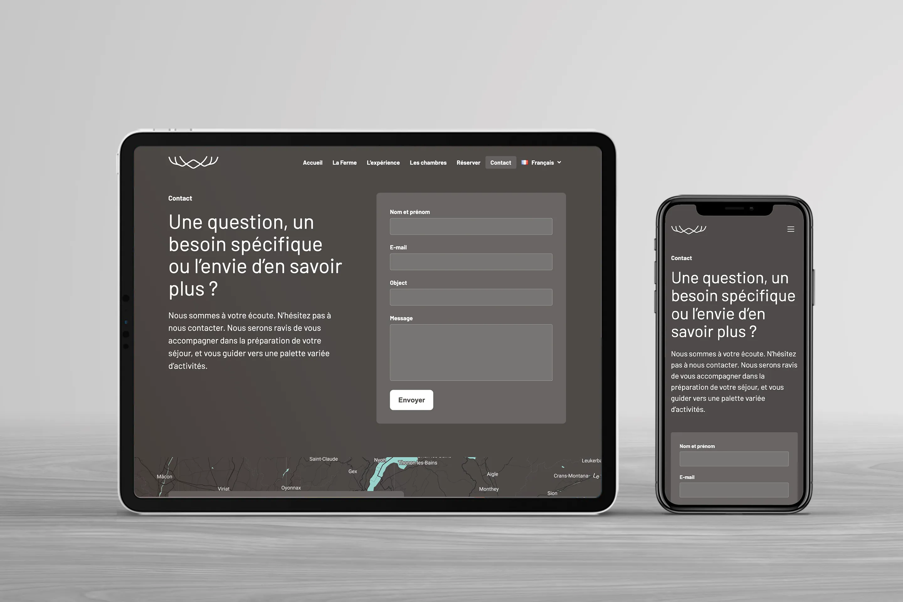La Ferme des Choseaux contact page
