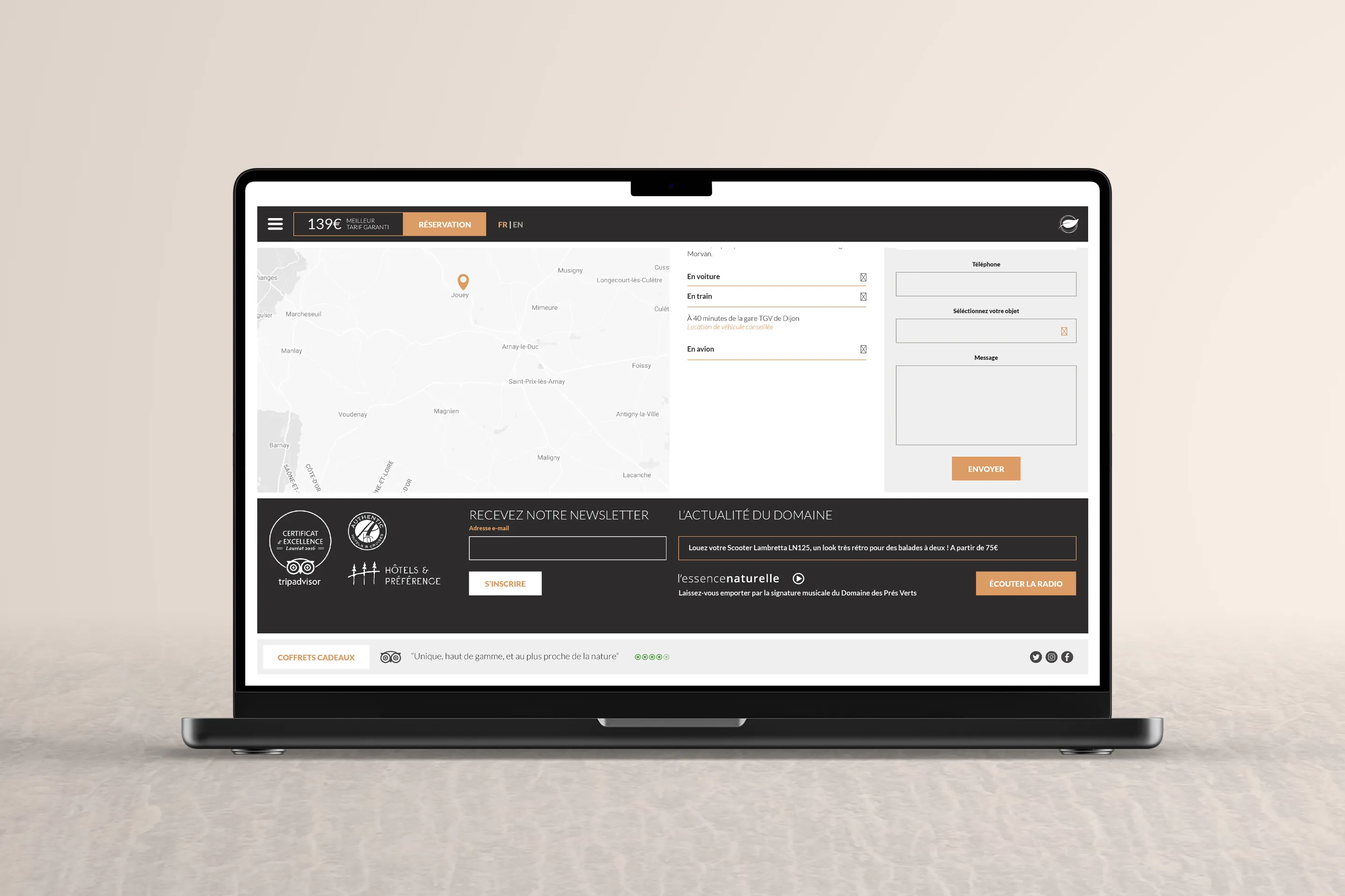 Le Domaine des Prés Verts footer page